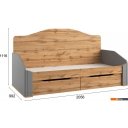 Кровати Involux Sale 90x200 с ящиками км0144 (серый шифер/дуб натюрель)