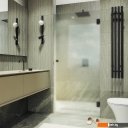 Душевые кабины MaybahGlass 195x70.5 MGD-519-6 (сатин стекло/черный)