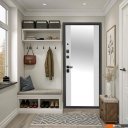 Металлические двери Guard Зеркало 86x205 левая (серебристый/белый матовый)