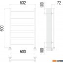 Полотенцесушители TERMINUS Аврора П6 500x600 (оружейная сталь)