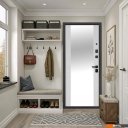 Металлические двери Guard Зеркало 86x205 правая (серебристый/белый матовый)