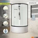 Душевые кабины Domani-Spa Simple 99 High Black DS01Sm99HWCl00.Gt-V1.2-Black (белый/прозрачное стекло)