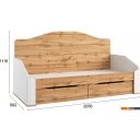 Кровати Involux Sale 90x200 с ящиками км0144 (белый премиум/дуб натюрель)