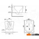 Унитазы Roxen Simple Compact в комплекте с инсталляцией StounFix Dual Fresh 6 в 1 966686 (кнопка: бежевый)