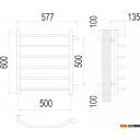 Полотенцесушители TERMINUS Виктория П6 500x600 (боковое подключение 500, RAL 9003 белый)