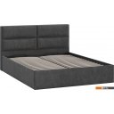 Кровати Трия Глосс универсальная с ПМ тип 1 140x200 (микровелюр Wellmart Graphite)