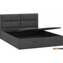 Кровати Трия Глосс универсальная с ПМ тип 1 140x200 (микровелюр Wellmart Graphite)