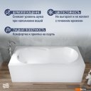 Ванны Lauter Celeste 150x70 21060050 (с ножками, лицевым экраном и сифоном 21Y11021 матовый черный)