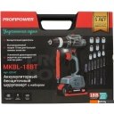 Шуруповерты, гайковерты, электроотвертки Profipower MKBL-18BT (с 2-мя АКБ, кейс, набор оснастки)
