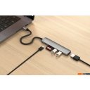 USB-хабы и док-станции Satechi 6-in-1 USB-C Slim Multiport Adapter ST-P6SM (серый)