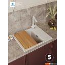 Кухонные мойки Polygran Deka 600 (белый хлопок)