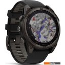 Умные часы и браслеты Garmin Fenix 8 Solar, Sapphire 47мм (титановый угольно-серый DLC с черным ремешком)