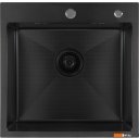 Кухонные мойки Basic CL DS Decor 50x50 (черный, коландер, дозатор)