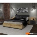 Кровати Интерлиния Loft LT-К160 160x200 (дуб золотой-антрацит)
