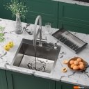 Кухонные мойки Roxen Simple 560220-50-GR сатин/текстурная (с коландером и дозатором)