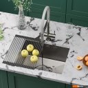 Кухонные мойки Roxen Uno 560210-54-GR сатин/текстурная (с ролл-матом и дозатором)