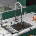 Кухонные мойки Roxen Uno 560210-54-GR сатин/текстурная (с ролл-матом и дозатором)