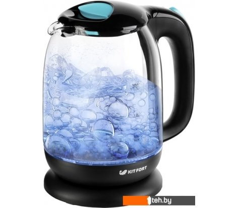  - Чайники и термопоты Kitfort KT-625-1 (черный/голубой) - KT-625-1 (черный/голубой)