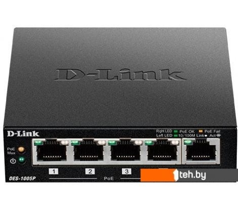  - Коммутаторы D-Link DES-1005P/B1A - DES-1005P/B1A