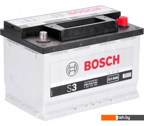  - Автомобильные аккумуляторы Bosch S3 008 (570409064) 70 А/ч - S3 008 (570409064) 70 А/ч