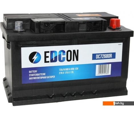  - Автомобильные аккумуляторы EDCON DC72680R (72 А·ч) - DC72680R (72 А·ч)