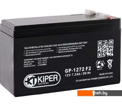 - Аккумуляторы для ИБП Kiper GP-1272 F2 (12В/7.2 А·ч) - GP-1272 F2 (12В/7.2 А·ч)