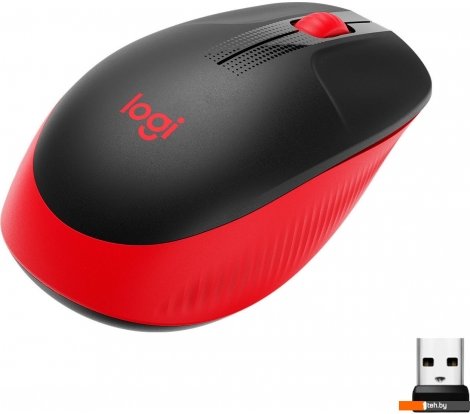  - Мыши Logitech M190 (черный/красный) - M190 (черный/красный)