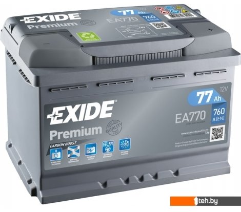 - Автомобильные аккумуляторы Exide Premium EA770 (77 А/ч) - Premium EA770 (77 А/ч)