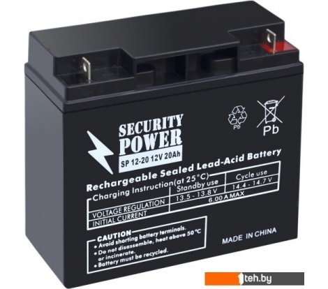  - Аккумуляторы для ИБП Security Power SP 12-20 (12В/20 А·ч) - SP 12-20 (12В/20 А·ч)