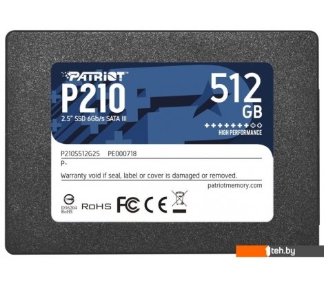  - SSD Patriot P210 512GB P210S512G25 - P210 512GB P210S512G25