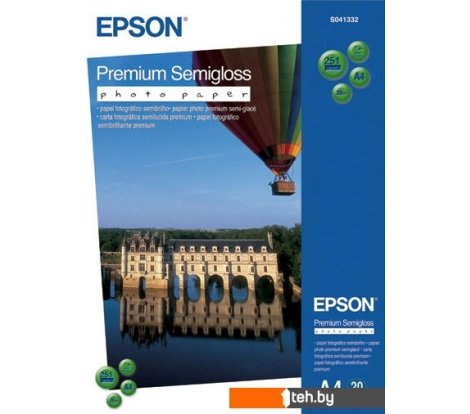  - Бумага и материалы для печати Epson Premium Semigloss Photo Paper A4 20 листов (C13S041332) - Premium Semigloss Photo Paper A4 20 листов (C13S041332)