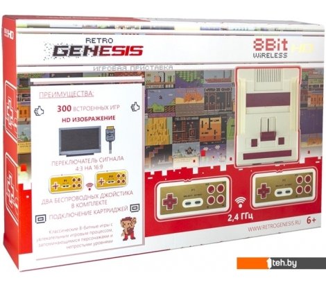  - Игровые приставки Retro Genesis 8 Bit Wireless HD (2 геймпада, 300 игр) - 8 Bit Wireless HD (2 геймпада, 300 игр)