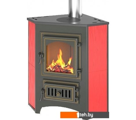 - Дровяные камины, печи-камины, порталы Везувий ПК-01(220) 9 кВт (с плитой, угловой, красный) - ПК-01(220) 9 кВт (с плитой, угловой, красный)
