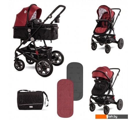  - Детские коляски и аксессуары Lorelli Lora 2021 (2 в 1, luxe red elephants) - Lora 2021 (2 в 1, luxe red elephants)