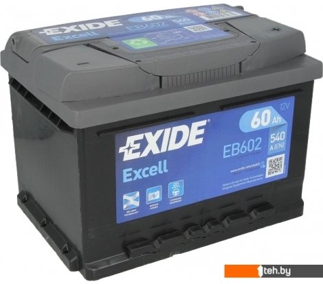  - Автомобильные аккумуляторы Exide Excell EB602 (60 А·ч) - Excell EB602 (60 А·ч)