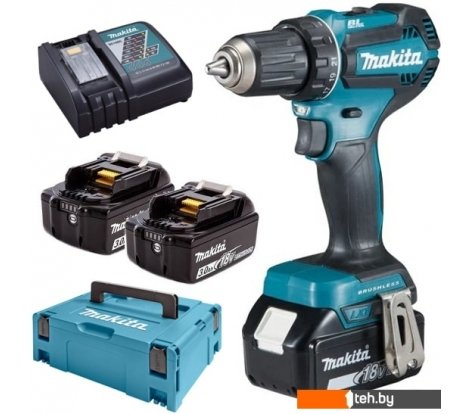  - Шуруповерты, гайковерты, электроотвертки Makita DDF485RF3J (с 3-мя АКБ, кейс) - DDF485RF3J (с 3-мя АКБ, кейс)