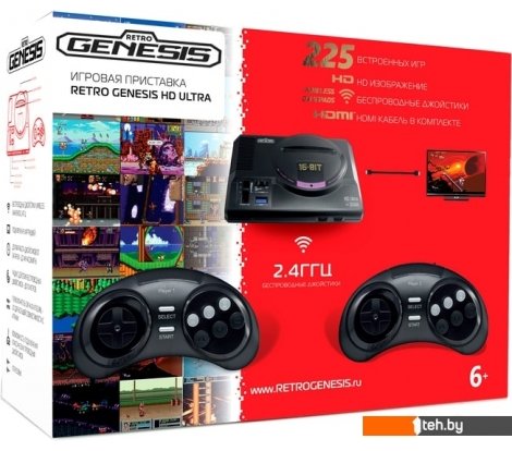  - Игровые приставки Retro Genesis HD Ultra (2 геймпада, 225 игр) - HD Ultra (2 геймпада, 225 игр)