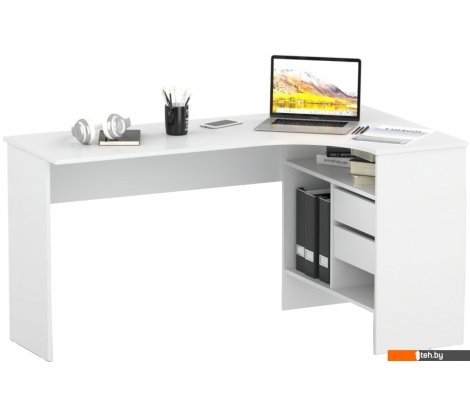  - Письменные и компьютерные столы Сокол СПм-25 (правый, белый) - СПм-25 (правый, белый)