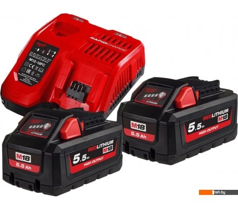  - Аккумуляторы и зарядные устройства для инструмента Milwaukee M18 HNRG-552 (18В/5.5 Ah + 12-18В) - M18 HNRG-552 (18В/5.5 Ah + 12-18В)