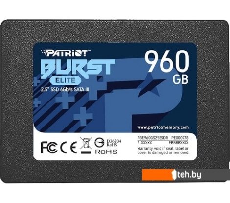 - SSD Patriot Burst Elite 960GB PBE960GS25SSDR - Burst Elite 960GB PBE960GS25SSDR