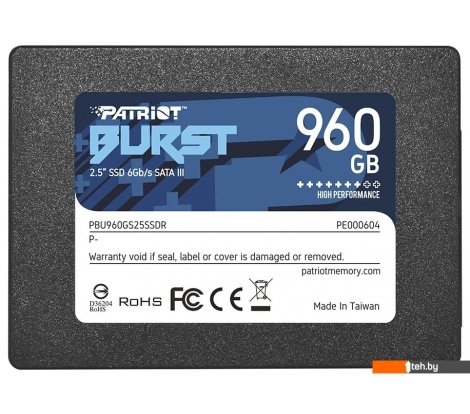  - SSD Patriot Burst Elite 960GB PBE960GS25SSDR - Burst Elite 960GB PBE960GS25SSDR