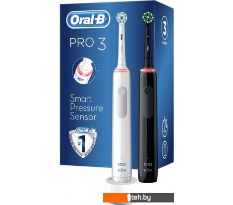 - Электрические зубные щетки и ирригаторы Oral-B Pro 3 3900 Duo Cross Action + Sensi White D505.523.3H - Pro 3 3900 Duo Cross Action + Sensi White D505.523.3H