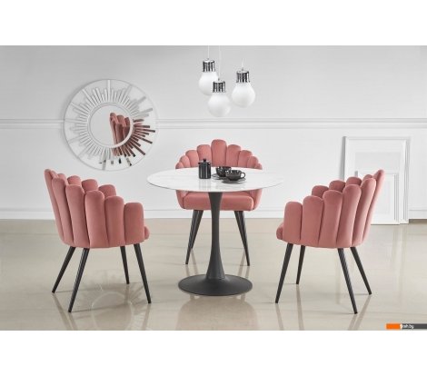  - Кухонные столы и обеденные группы Halmar Ambrosio 90x90 (мрамор/черный) - Ambrosio 90x90 (мрамор/черный)