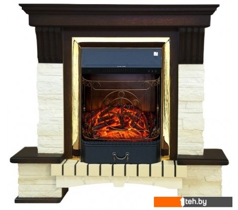  - Электрокамины и биокамины Smolcom Stone Montebello STD-ASP (темный орех) - Stone Montebello STD-ASP (темный орех)