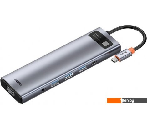  - USB-хабы и док-станции Baseus Metal Gleam Series 11-in-1 Multifunctional HUB Type-C Hub Docking Station CAHUB-CT0G - Metal Gleam Series 11-in-1 Multifunctional HUB Type-C Hub Docking Station CAHUB-CT0G