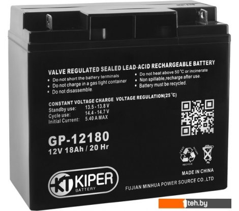  - Аккумуляторы для ИБП Kiper GP-12180 (12В/18 А·ч) - GP-12180 (12В/18 А·ч)