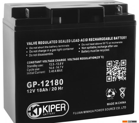  - Аккумуляторы для ИБП Kiper GP-12180 (12В/18 А·ч) - GP-12180 (12В/18 А·ч)