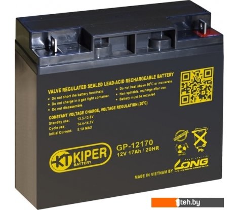  - Аккумуляторы для ИБП Kiper GP-12170 (12В/17 А·ч) - GP-12170 (12В/17 А·ч)