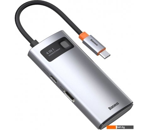 - USB-хабы и док-станции Baseus Metal Gleam Series 4 in 1 Multifunctional Type-C CAHUB-CY0G - Metal Gleam Series 4 in 1 Multifunctional Type-C CAHUB-CY0G