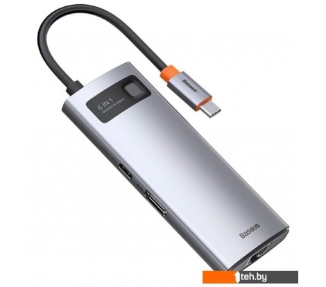  - USB-хабы и док-станции Baseus Metal Gleam Series 6-in-1 Multifunctional USB Type C CAHUB-CW0G - Metal Gleam Series 6-in-1 Multifunctional USB Type C CAHUB-CW0G